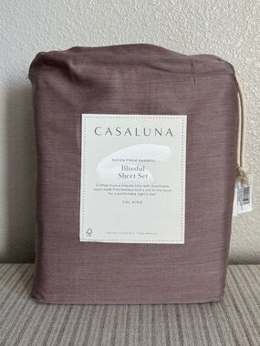NWT California King 400 Thread Count Rayon from Bamboo Sheet Set Fig - Casaluna